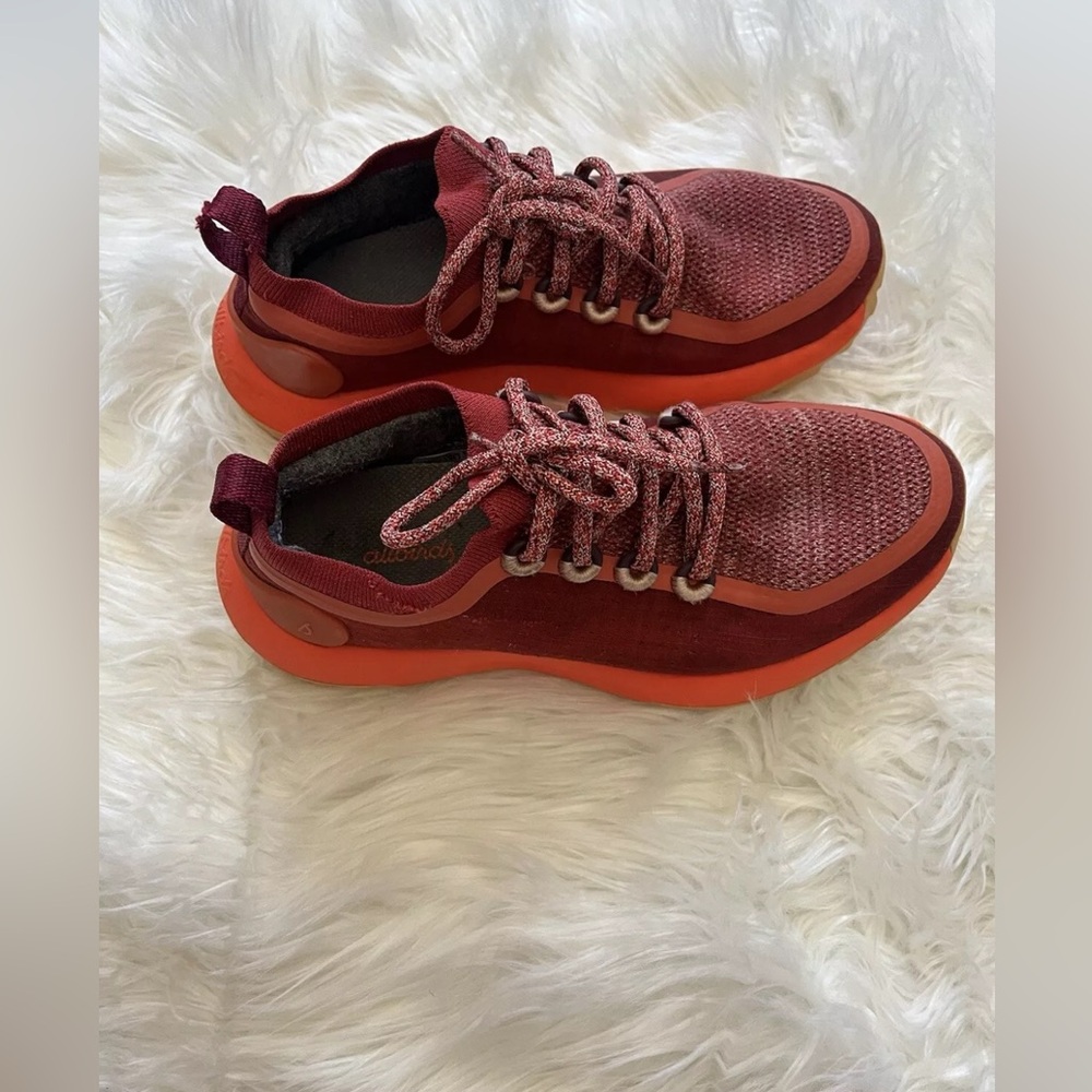 allbirds Women's Burgundy and Orange Lace-Up Runners